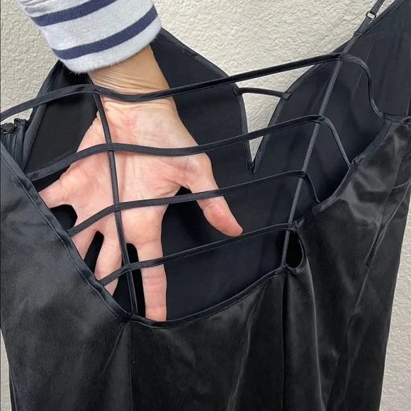 NWT Kiki De Montparnasse Harness Slip Dress Black Strappy Sz 8 - Picture 7 of 12